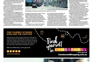 Camberwell ad feature for Wednesday's edition of The Age.